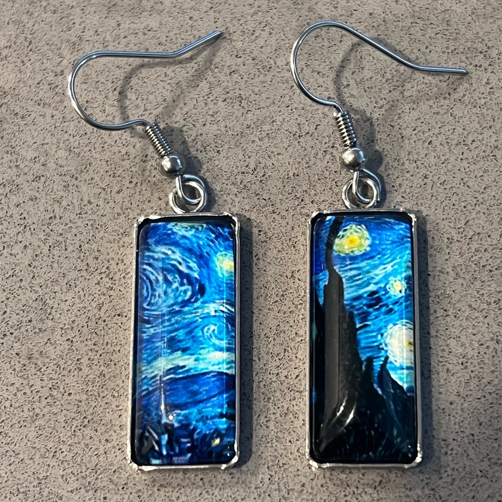 Starry Night Rectangular Earrings
